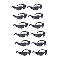 Smoke Safety Glasses 12 pairs per box Eyewear Protective Glasses Safety Goggle Airsoft Goggle, Strong Impact Resistant Lens for Laboratory, Construction,gardening, Industrial Safety, Craft