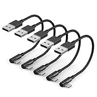 [Apple MFi Certified] Short iPhone Charging Cable 7 Inch 5 Pack, 90 Degree Lightning Cable Nylon Braided Short USB to Lightning Cord for iPhone 14 13 12 11 Pro Max SE 2020 XS XR X 8 7 6 iPad, Black