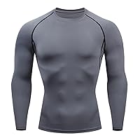 Mens Stretch Workout Gym Fitness Tshirts Bodybuilding Trainning Muscle Tees Long Sleeve Casual Slim Quick Dry Solid Pullover