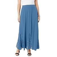 Roaman's Women's Plus Size Ultrasmooth Fabric Lace Maxi Skirt