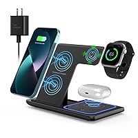 Wireless Charger,ANYLINCON 3 in 1 Wireless Charger Station Compatible with iPhone/iWatch/Airpods,IPhone15 14,13,12,11 (Pro, Pro Max)/XS/XR/XS/X/8(Plus),iWatch 7/6/SE/5/4/3/2,AirPods 3/2/pro