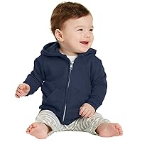 INK STITCH Infant Baby Unisex Core Fleece Full- Zip Hooded Sweatshirt - Navy -18M