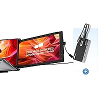 Monitor with 9 in 1 Docking Station, Mobile Pixels 12.5 Inch Full HD IPS USB A/Type-C USB Powered On-The-Go(1*Trio Monitor Plus Kickstand and 1* Station)
