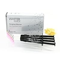 Whiter Image Professional Dental Grade Gingival Barrier Syringe Kit - Easy Apply & Remove, Maximum Gum Protection for Teeth Whitening Procedures, Made in USA, Includes 4 Syringes & 8 Needles