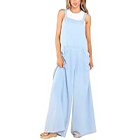 Sexy Jumpsuits For Women Trendy 2024 Women's High Waisted Sleeveless Jumpsuit with Wide Leg Pants and