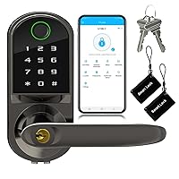 LETTON Fingerprint Door Lock, Keyless Entry Door Lock Deadbolt with Handle Set, Smart Lock with App, Biometric Door Lock, Digital Door Lock Support Bluetooth