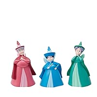 Disney Showcase Sleeping Beauty Fairy Godmothers Flora Fauna and Merryweather Miniature Figurine Set, 2.46 Inch, Multicolor