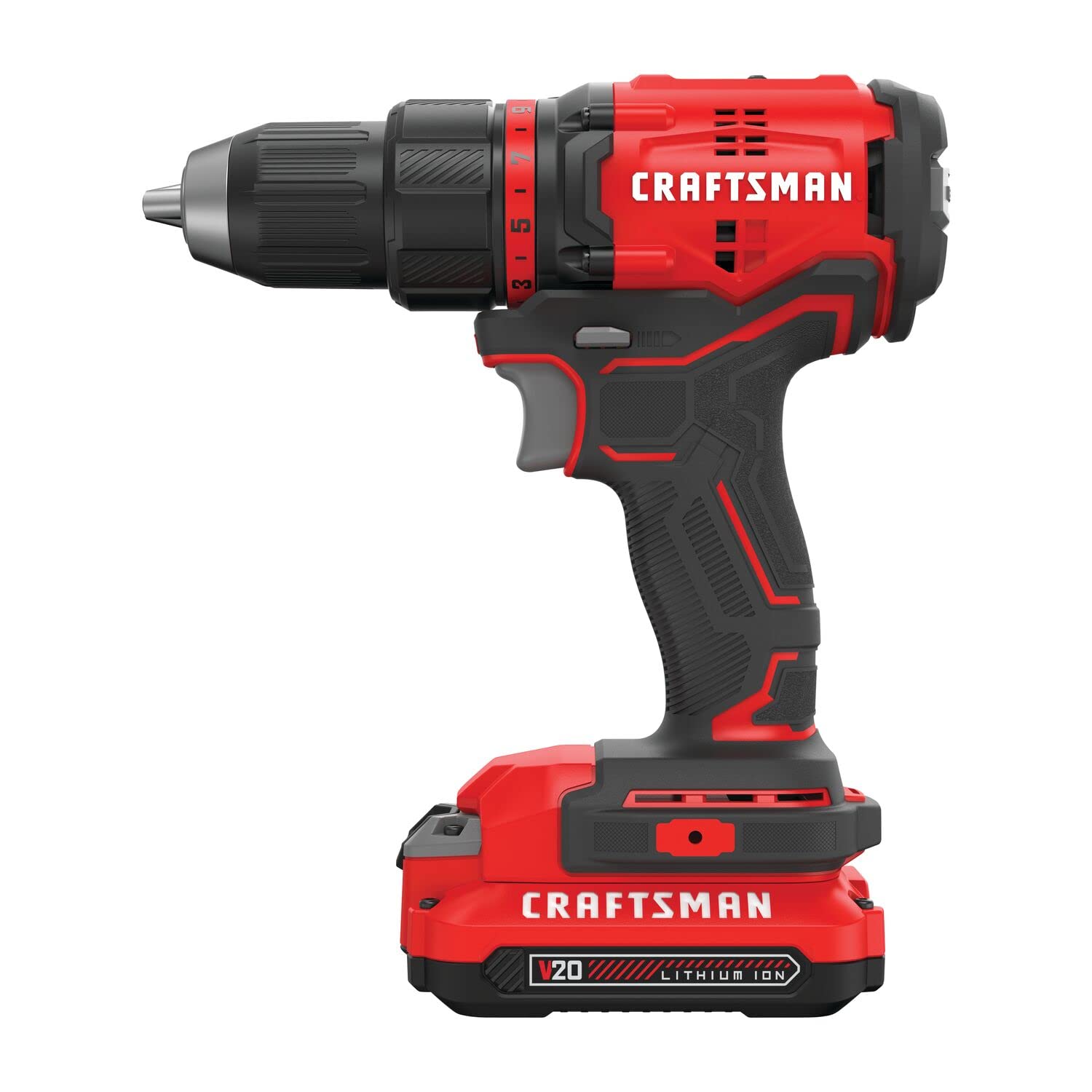 CRAFTSMAN V20 Cordless Drill/Driver Kit, 1/2 inch, Battery and Charger Included (CMCD710C2)