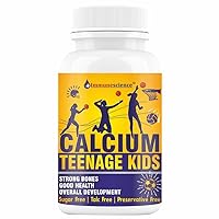 MK Calcium for Kids with Vitamin D (d3), Magnesium, Zinc, VIT C, B12, K2, L-lysine, and Multivitamin Kid Supplement Tablets for Strong Bones, Teeth, Growth 90 chewable Tablet (10-16 yrs)