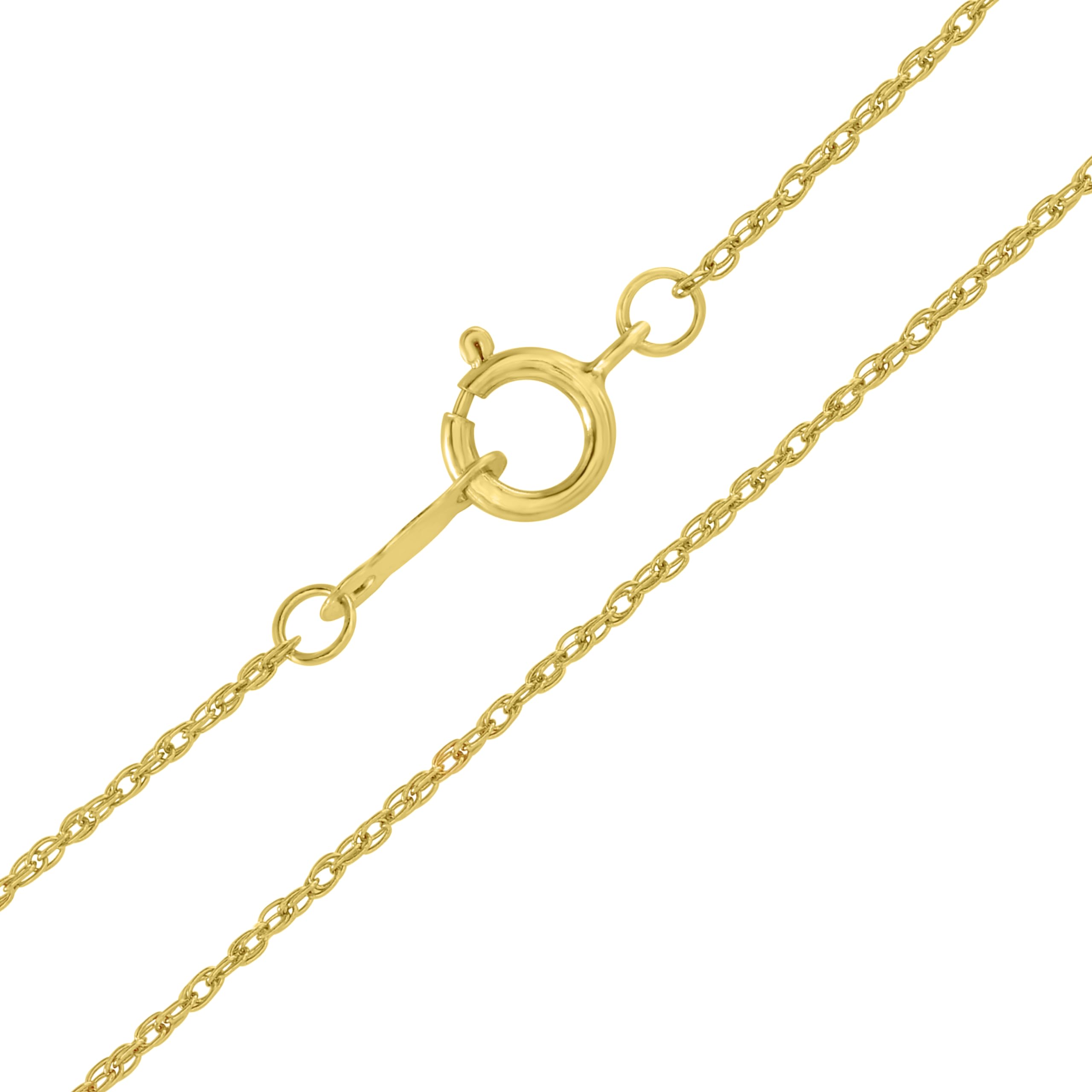 GILDED 10K YELLOW GOLD 1/4 CTTW DIAMOND TWIST CROSS NECKLACE WITH 18 INCH ROPE CHAIN.