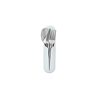 W&P Porter Stainless Steel Utensils with Silicone Carrying Case | Mint | Spoon, Fork & Knife for Meals on the Go | Portable and Compact Set