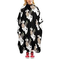 Cow and Flower Cactus Hair Cutting Cape for Kids Professional Barber Cape Waterproof Haircut Apron Hairdressing Accessories