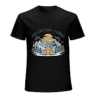 Mountain Cabin T-Shirt Men's Cozy Wilderness Retreat Tee