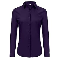 Ruisin Super Soft Wrinkle Free Button Down Shirts for Women Solid Short/Long Sleeve Striped Formal Work Dress Blouses Tops