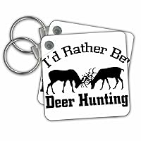 3dRose Key Chains I Rather Be Deer Hunting Deer gifter for Men (kc-350117-1)