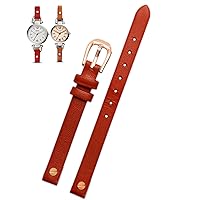 Fashion Genuine Leather watchband for Fossil ES4340 ES4119 ES4000 3745 3861 4026 Women Bracelet Wrist Strap 8mm with Screw (Color : Brown Rose Gold, Size : 8mm)