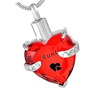 misyou Glass Cremation Jewelry Aunt Birthstone Pendant Urn Necklace Ashes Holder Keepsake