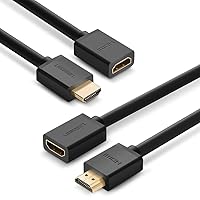 UGREEN HDMI Male to Female Extension Cable 2 Pack Support 4K Resolution for Blu Ray Player, 3D Television, Roku, Boxee, Xbox360, etc(6ft)