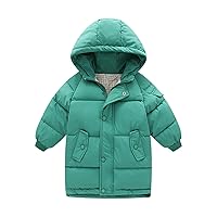 Toddler Kids Little Girls Winter Solid Coats Windproof Outerwear Mediun Length Warm Jackets Down Toddler Warm Coat