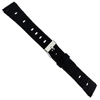 20mm Flex-On Black Rubber Sports Strap Water Proof Watch Band Regular 354