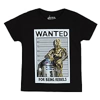 STAR WARS Droid Wanted Poster Kids T-Shirt- Juvenile 6 Black