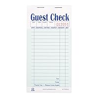 AmerCare Royal Green Guest Check Paper Receipt Book, Carbonless Order Book with 17 Lines, 2 Part Booked, Case of 50 Server Notepad Books