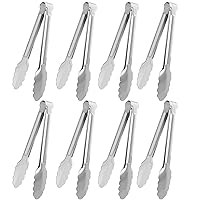 8 Pack Serving Tongs XEVOM Kitchen Tongs,Buffet Tongs, Stainless Steel Food Tong Serving Tong,small tongs (7inch)