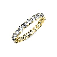 Round Lab Grown Diamond Women Eternity Ring Stackable 1.90 ctw-2.30 ctw 14K Gold