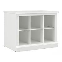 kathy ireland Home by Bush Furniture Woodland Small Shoe Bench with Shelves, 24-Inch, White Ash (WDS224WAS-03)