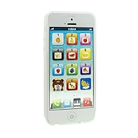 White Smart Phone Toy Music Lullaby YPhone Song Touch Screen USB Recharable Cell Phone Learning English Mobile for Toddler Child