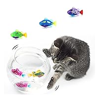 Fish Toy - 3PCS Interactive Bath Fish - Mini Lifelike Robot Fish for Cats Activated Swimming in Water for Christmas Party (Random Color)