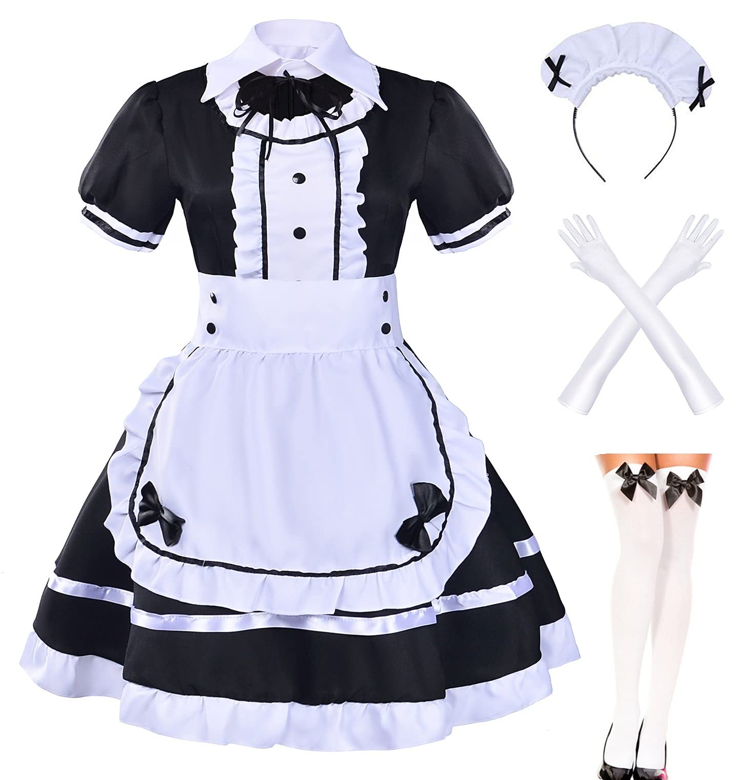 Mua Elibelle Japanese Anime sissy maid dress Cosplay Sweet Classic Lolita  Fancy Apron with socks gloves set trên Amazon Mỹ chính hãng 2023 | Fado