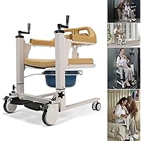 Commode Toilet Chair,Shower Wheelchair Bath Toilet,Shower and Commode Transport Chair with Wheels and Padded Seat for Handicap, Elderly, Injured and Disabled, 250 Lb Weight Capacity
