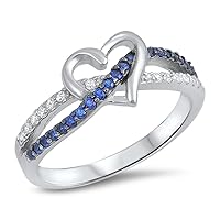 CHOOSE YOUR COLOR Sterling Silver Infinity Knot Heart Promise Ring