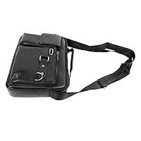 Mens Work Bag Pu Pu Black Shoulder Handbag Briefcase Business Bag with Retro Shoulder Belt Man Handbag for Organizer Decorative Jewelry Chests