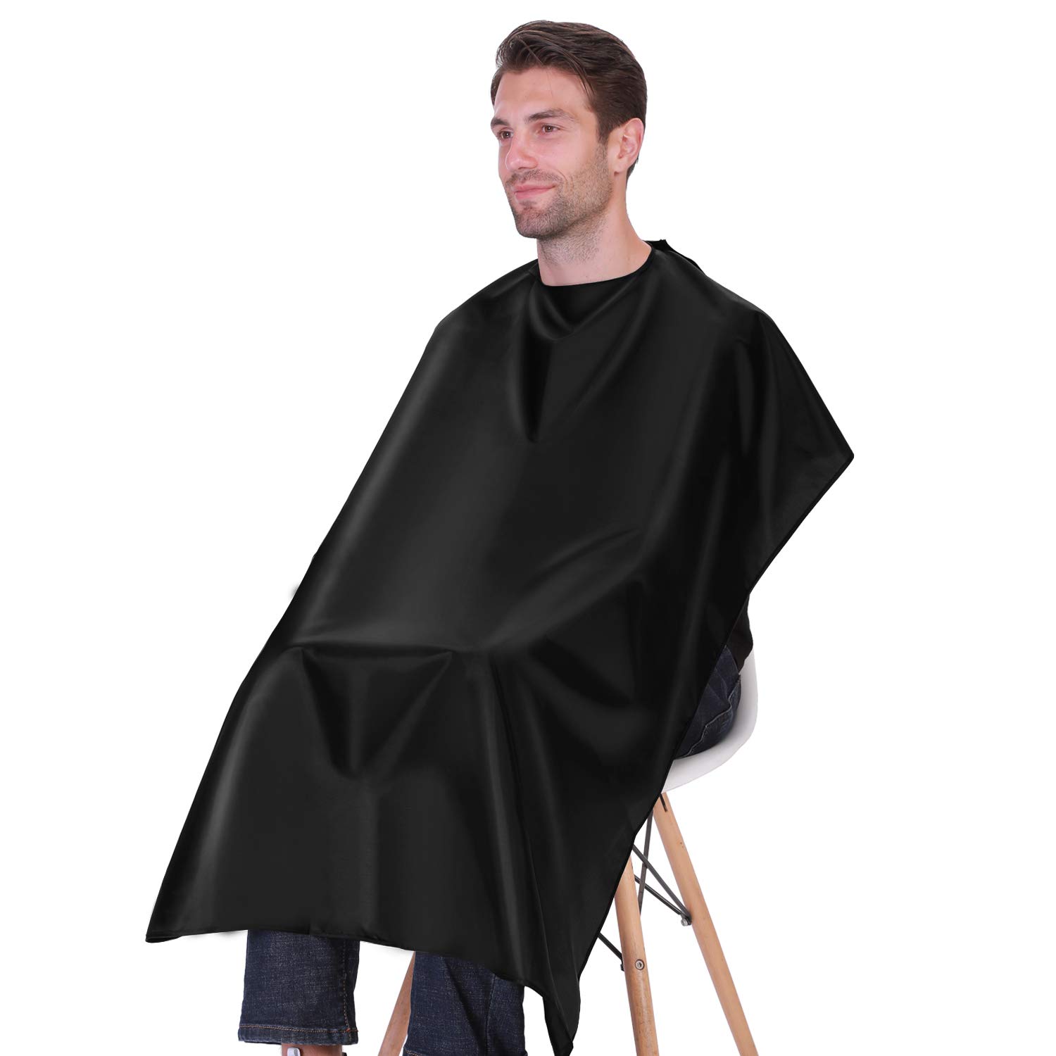 NOOA Waterproof Barber Cape - Haircut Cape for Men, Unisex Black Hair Cutting Cape with Adjustable Neck Size, 41.5 x 58 inches Hairdresser Cape for Hair Treatment - Cutting/Coloring/Perming