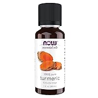 NOW Essential Oils, Tumeric Essential Oil, Soothing, Uplifting, Balancing, 100% Pure, Child-Resistant Cap, 1-Ounce