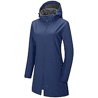 Outdoor Ventures Women's Softshell Jacket with Removable Hood Fleece Lined Windbreaker Insulated Long Warm Rain Jacket