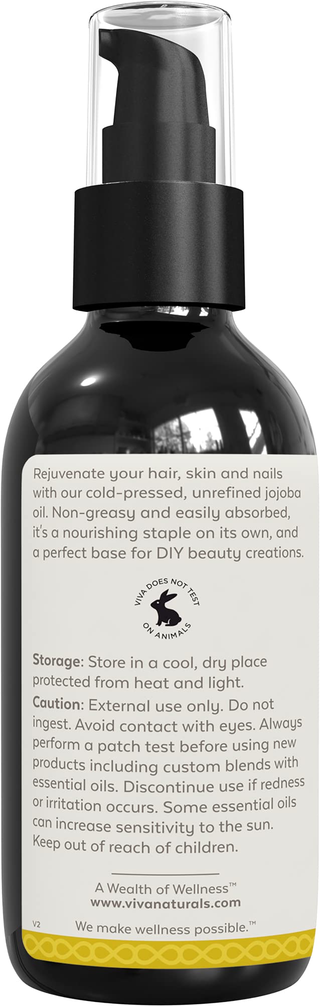 Jojoba Oil Organic Cold Pressed Unrefined - 100% Pure Jojoba Oil for Skin, Natural Face Moisturizer and Hair Moisturizer, USDA Certified Organic Face Oil for Skin Care DIY, 4 fl. oz