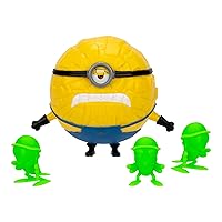 DESPICABLE ME 4 Minions Crash & Roll Mega Minion Jerry Action Figure | Jerry Turns Into A Ball to Roll and Crash Into Roaches | Collect All 5 | All with A Different Play Feature and Accessories