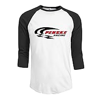 LEEMASTER Men's Penske Racing Logo 3/4 Sleeves Shirts L Black hot.Fashion
