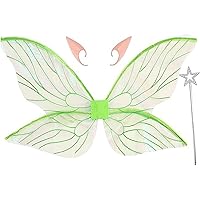 Fairy Elf Wings Cicada Wings Halloween Cosplay Costume Festive Party Masquerade Props Dress Up Green A One Size