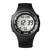 PINDOWS Watches for Women, 50M Waterproof Outdoor Digital Sport Watches Multi Function Seven Color LED Calendar Wrist Watch with Alarm Clock,Stopwatch, Gifts for Teen Girls/Women.