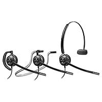 Plantronics - EncorePro HW540 Convertible Headet - Wired Convertible (3 wearing styles) Headset with Boom Mic - Connect to your PC and/or Deskphone, One Size, Black