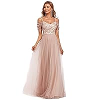 Ever-Pretty Women's Cold Shoulder Maxi Evening Dresses A-Line Sequins Formal Gowns 0766