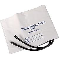 Single Patient Use Disposable Blood Pressure Cuffs with Universal Connectors, Two Tubes, Adult Size, 22-33 cm, 5 count