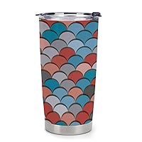 Mermaid Skin Pattern4 Insulated Coffee Tumbler Cup 20 Oz Travel Mug with Lid Car Tumblers for Home Outdoor
