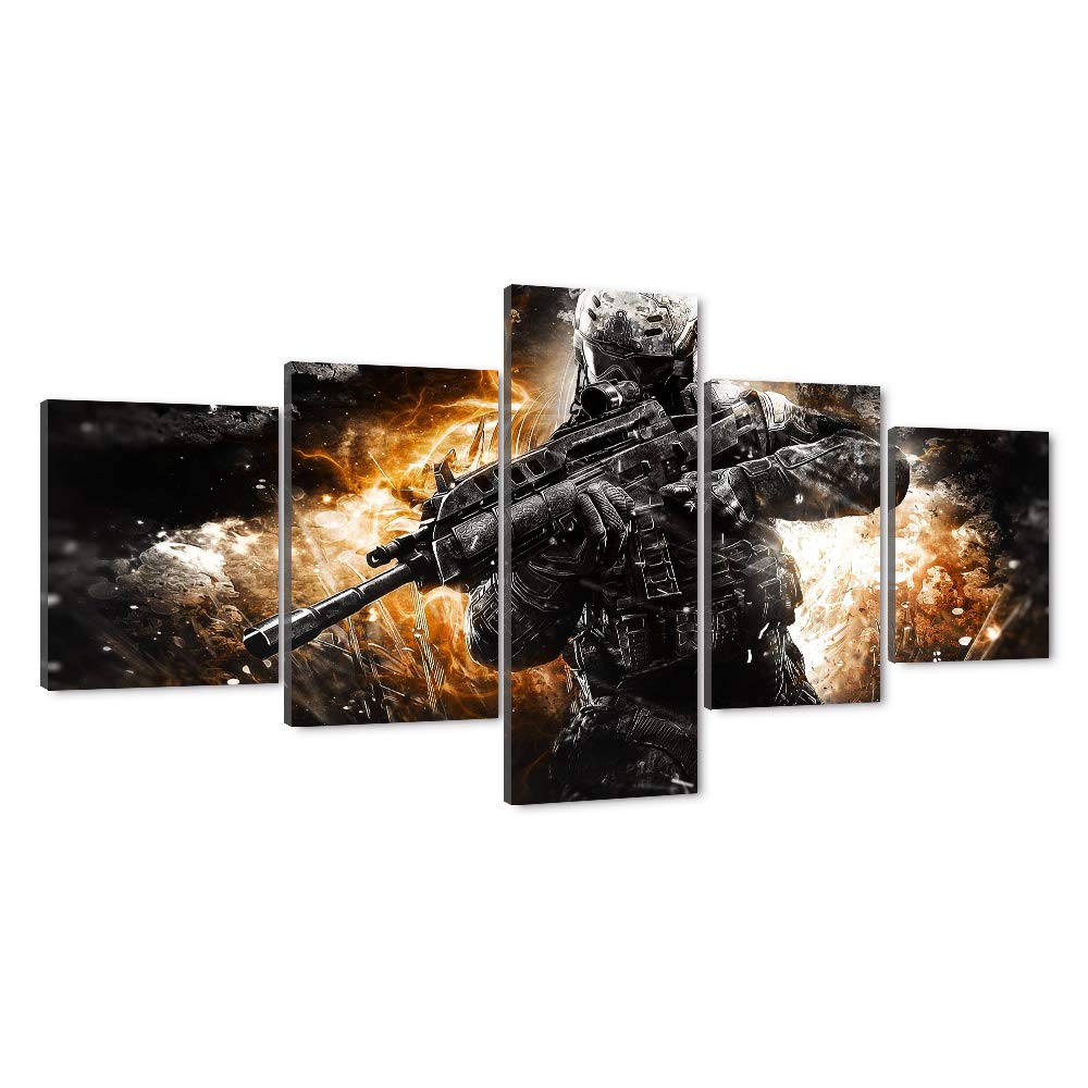 Black Ops 2 Poster Giclee Canvas Artwork Paintings Pictures Prints HD Print for Living Room Bedroom 5 Panels Art Prints Modern Home Decor Gallery W...