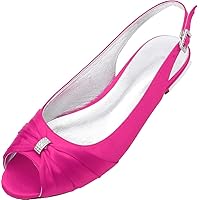 Womens Flat Wedding Shoes Rhinestone Pumps Peep Toe Slip On Bride Court Shoes