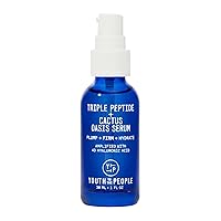 Triple Peptide + Cactus Oasis Face Serum - 4D Hyaluronic Acid Hydrating Serum + Skin Firming Peptides for Face & Malachite Minerals for a 3-in-1 Face Tightening Facial Serum (1oz)